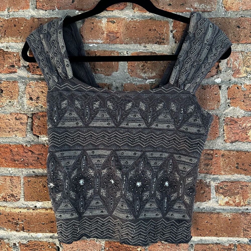 Embroidered Crop Top